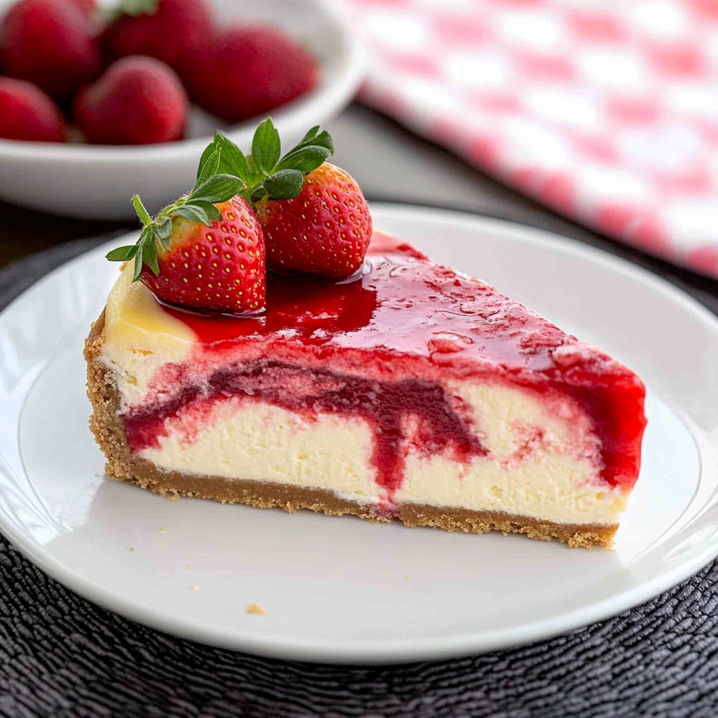 Strawberry Swirl Cheesecake