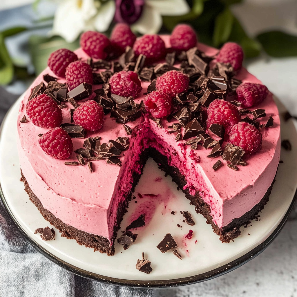 Raspberry Chocolate Mousse Cake
