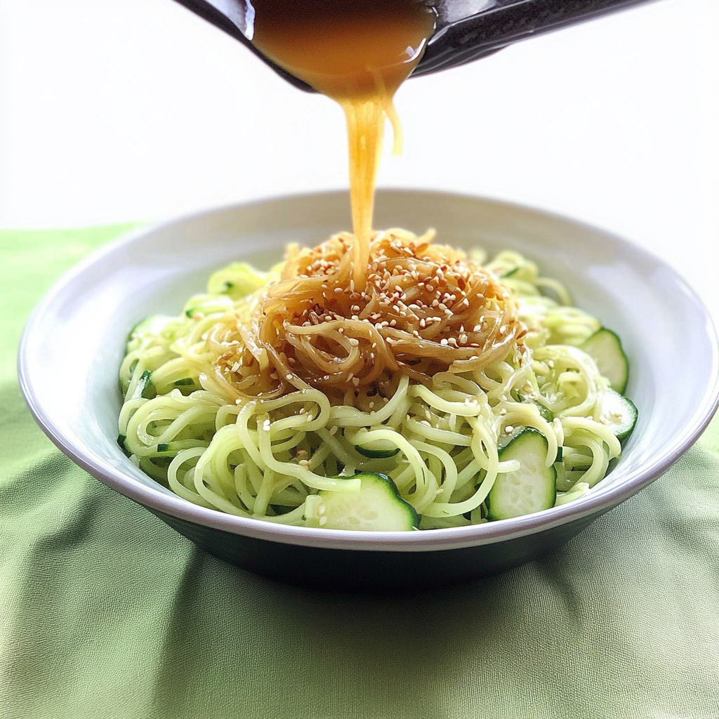 Broccoli Stem Noodles with Sesame Ginger Dressing