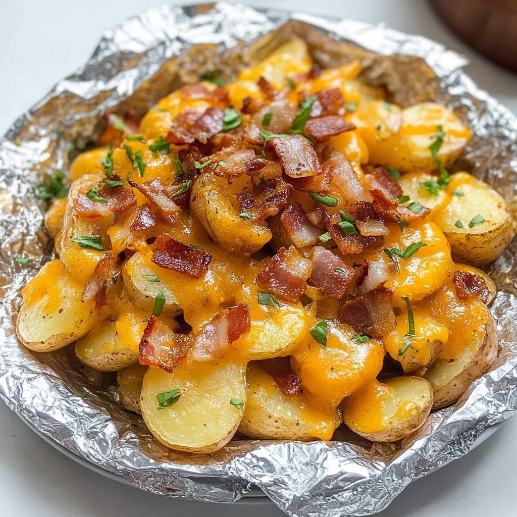 Cheesy Grilled Potatoes with Bacon