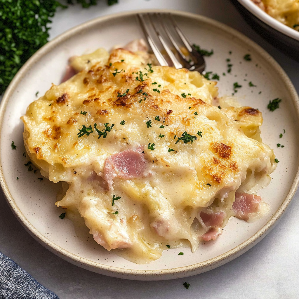 Cheesy Scalloped Potatoes and Ham