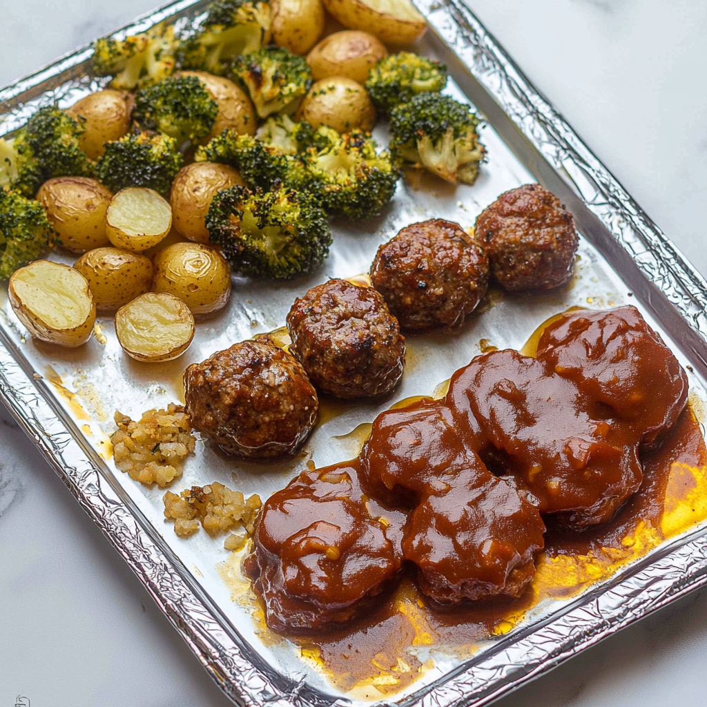 Sheet Pan Mini Meatloaf and Roasted Potatoes