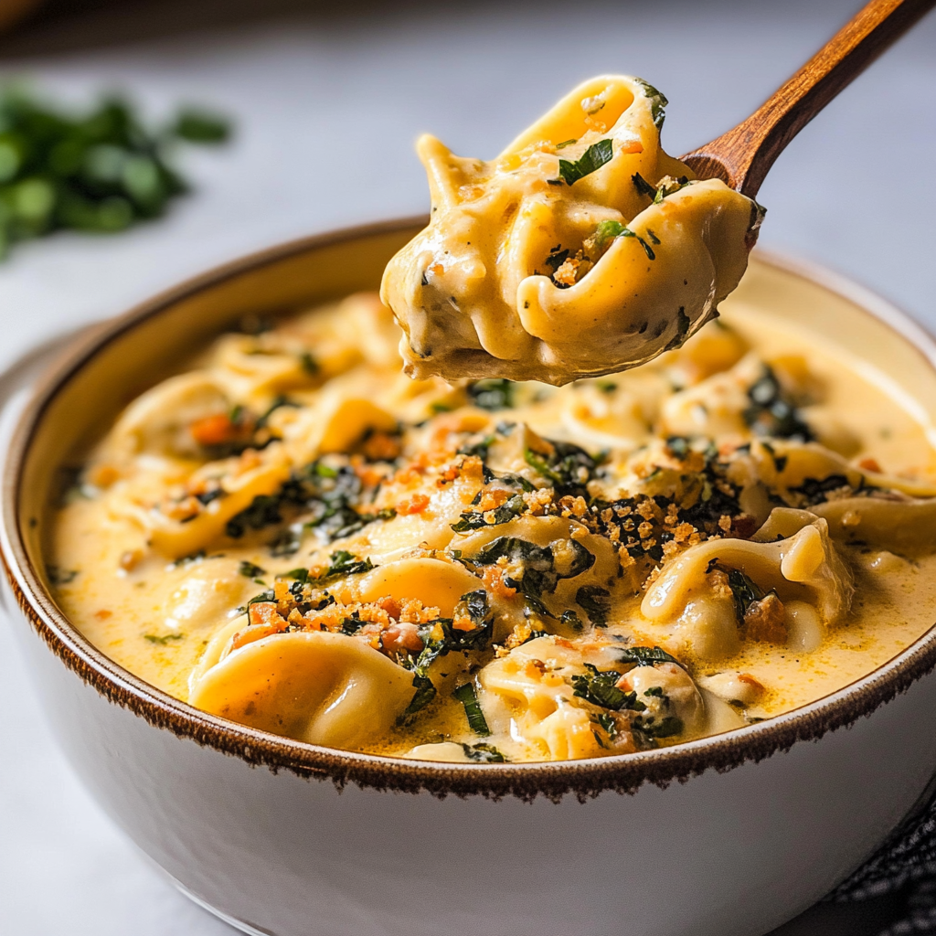 Slow Cooker Creamy Tortellini Soup