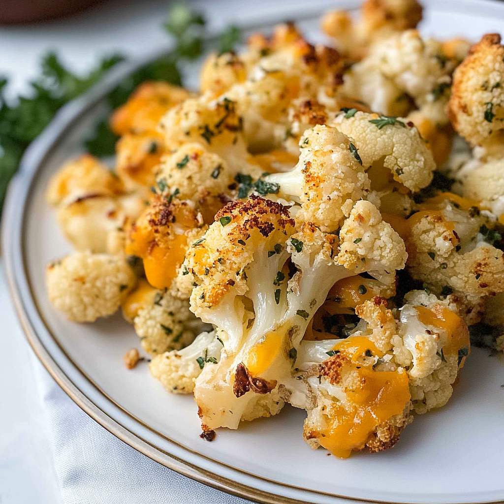 Cheddar Ranch Roasted Cauliflower