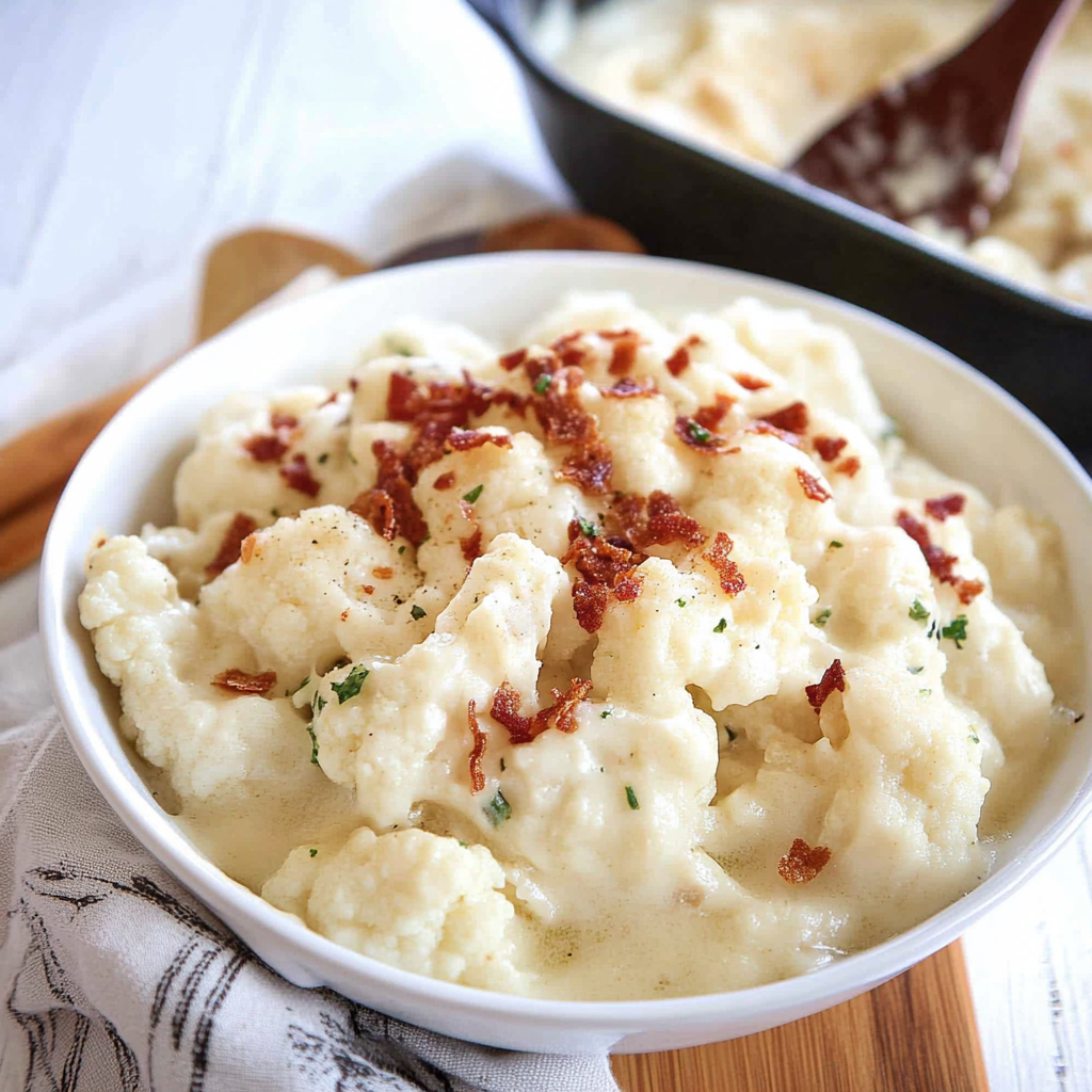 Cheesy Slow Cooker Cauliflower