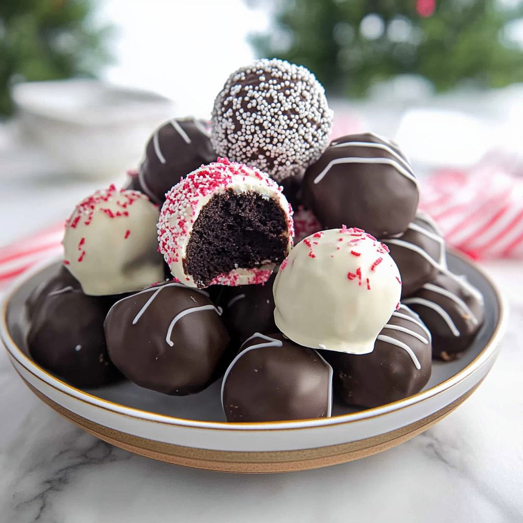 Keto Peppermint Oreo Truffles