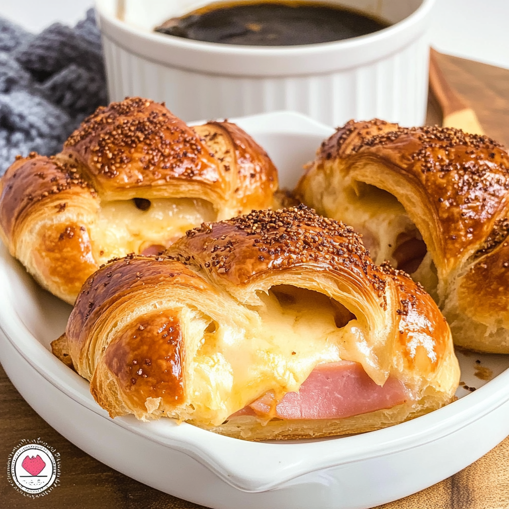 Baked Ham And Cheese Croissants