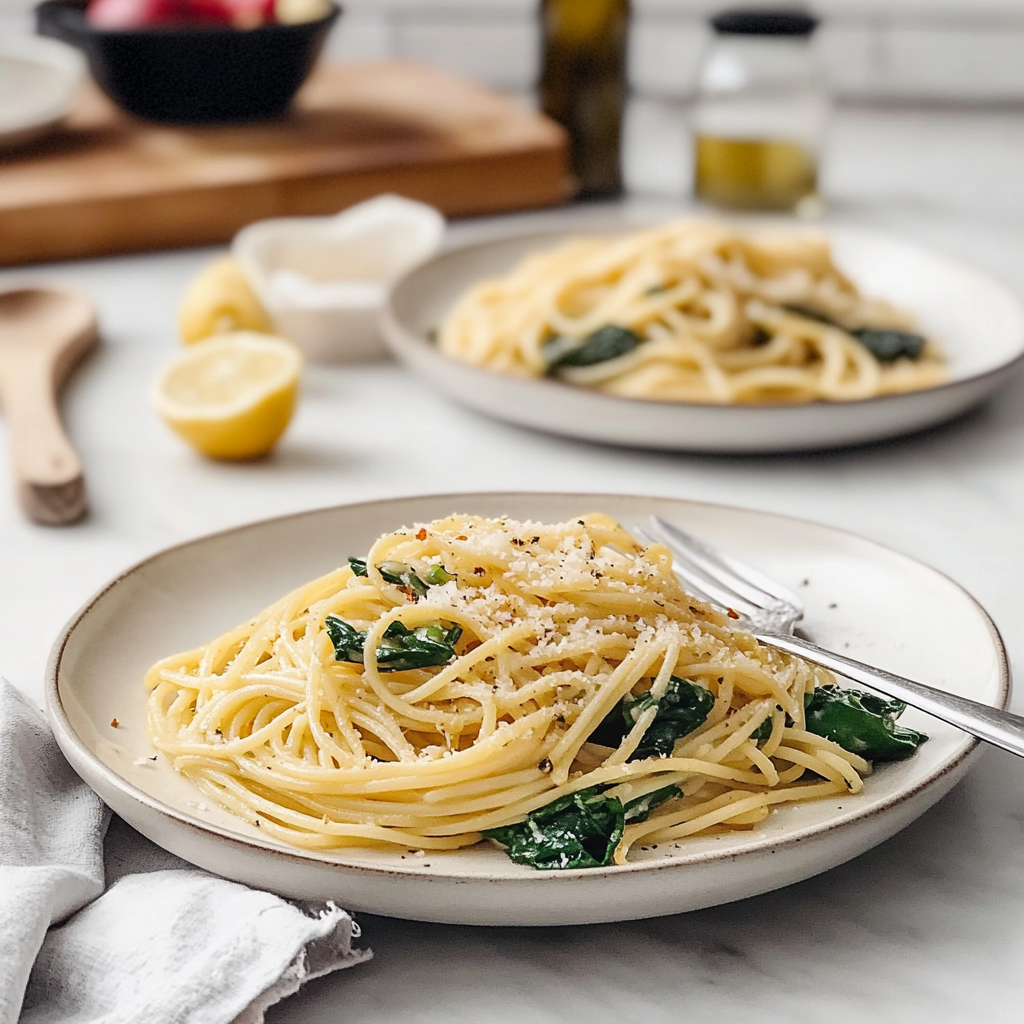 Lemon Spinach Pasta